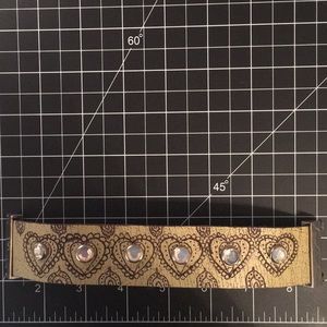 Leather cuff with jewel handmade